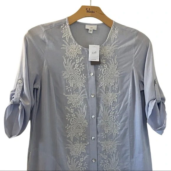 J. Jill Button Up Dress with Pockets & Embroidery Detail - Picture 3 of 14